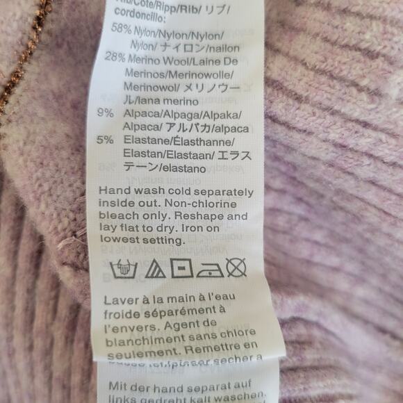 J. Crew Merino Wool Alpaca Sweater Pullover Sequin Purple Festive Women Large - Picture 13 of 13